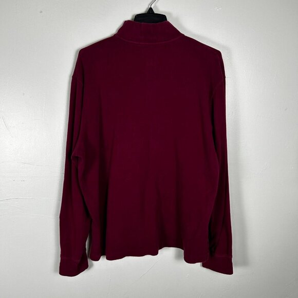 Polo Ralph Lauren Sweater Mens Large Red Estate Fit Quarter Zip Mock Neck - Picture 3 of 6
